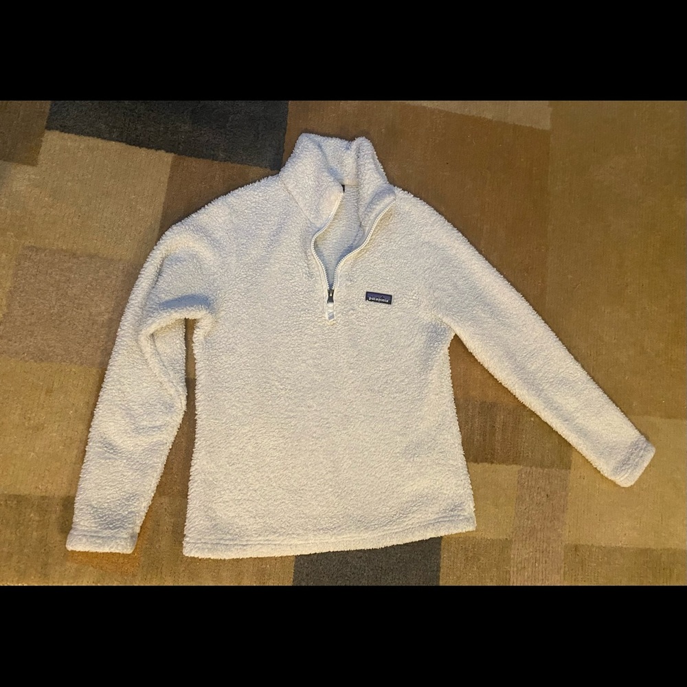 Patagonia comfy cozy zip pullover fleece in soft subtle light grey. Size small